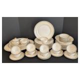 DR - Vintage Pope-Gosser Linda China Dinnerware Set with 12 Dinner Plates and Accessories