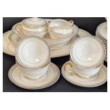 DR - Vintage Pope-Gosser Linda China Dinnerware Set with 12 Dinner Plates and Accessories