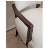 LR - Pair of Stylish Henredon Upholstered Armchairs with Dark Wood Frame