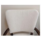 LR - Pair of Stylish Henredon Upholstered Armchairs with Dark Wood Frame