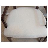 LR - Pair of Stylish Henredon Upholstered Armchairs with Dark Wood Frame