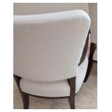 LR - Pair of Stylish Henredon Upholstered Armchairs with Dark Wood Frame