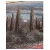 LR - Framed Landscape Artwork with Poppies and Tuscan House