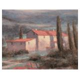 LR - Framed Landscape Artwork with Poppies and Tuscan House