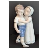 LR - Bing & Grøndahl Copenhagen Porcelain Figurine of Boy and Girl Hugging