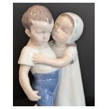 LR - Bing & Grøndahl Copenhagen Porcelain Figurine of Boy and Girl Hugging