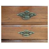 MB - Vintage Cherry House 3-Drawer Wooden Nightstand with Brass Handles