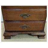 MB - Vintage Cherry House 3-Drawer Wooden Nightstand with Brass Handles