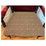 LR - Vintage Upholstered French Style Armchair with Carved Wood Frame
