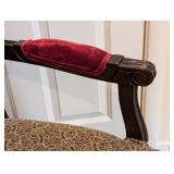 LR - Vintage Upholstered French Style Armchair with Carved Wood Frame