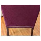 LR - Henredon Upholstered Accent Armchair with Carved Wood Frame and Burgundy Fabric