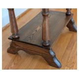 LR - Vintage Wooden Oval Side Table with Turned Legs