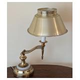 LR - Adjustable Brass Desk Lamp with Shade, 18 Inch High