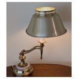 LR - Adjustable Brass Desk Lamp with Shade, 18 Inch High