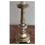 MB - Stiffel Brass Table Lamp with Pleated Shade, 28 Inch Height