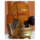 MB - Stiffel Brass Table Lamp with Pleated Shade, 28 Inch Height