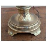 MB - Stiffel Brass Table Lamp with Pleated Shade, 28 Inch Height