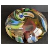 LR - Hand-Blown Art Glass Bowl with Multicolor Abstract Design