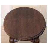 MB - Vintage Solid Wood Oval End Table with Queen Anne Legs and Drawer