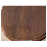 MB - Vintage Solid Wood Oval End Table with Queen Anne Legs and Drawer