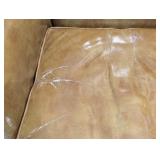 LR - Vintage Benchcraft of Hickory Leather Wingback Chair with Decorative Pillow