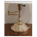 ML - Brass Swing Arm Table Lamp with Pleated Shade
