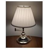 ML - Brass Swing Arm Table Lamp with Pleated Shade