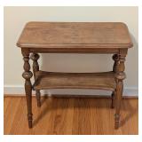 LR - Vintage Wooden Side Table with Shelf