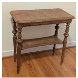 LR - Vintage Wooden Side Table with Shelf