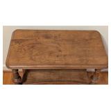 LR - Vintage Wooden Side Table with Shelf