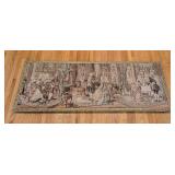 MB - Framed Vintage Tapestry Wall Art with Rococo Scene