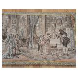 MB - Framed Vintage Tapestry Wall Art with Rococo Scene