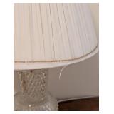 O - Cut Glass Table Lamp with Pleated Shade