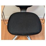 O - Adjustable Black Office Chair with Wood Armrests and Chrome Base