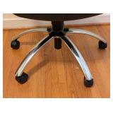 O - Adjustable Black Office Chair with Wood Armrests and Chrome Base