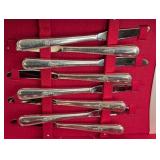 LR - Holmes & Edwards Vintage Silverplate Flatware Set, Service for 8 with Case