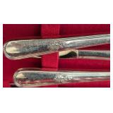 LR - Holmes & Edwards Vintage Silverplate Flatware Set, Service for 8 with Case