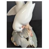 LR - Royal Copenhagen Porcelain Figurine of Two Doves with Flowers, 5 Inch
