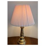 MB - Stiffel Brass Table Lamp with Pleated Shade