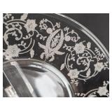 DR - Vintage Etched Fostoria Glassware Set with 8 Plates, Sugar Bowl, and Creamer