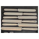 K - Tudor Plate Oneida Community Vintage Silverplate Flatware Set with 6 Forks and 6 Butter Knives