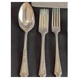 K - Tudor Plate Oneida Community Vintage Silverplate Flatware Set with 6 Forks and 6 Butter Knives
