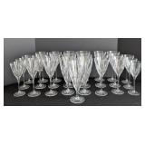 K - Set of 22 Cut Crystal Wine Goblets, Assorted Sizes