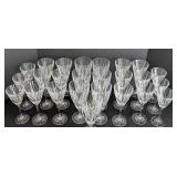 K - Set of 22 Cut Crystal Wine Goblets, Assorted Sizes