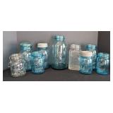 LR - Collection of 9 Antique Ball Mason Jars Assorted Sizes