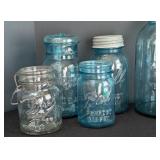 LR - Collection of 9 Antique Ball Mason Jars Assorted Sizes