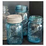 LR - Collection of 9 Antique Ball Mason Jars Assorted Sizes