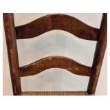 LR - Vintage Ladder Back Wood Chair with Woven Seat