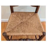 LR - Vintage Ladder Back Wood Chair with Woven Seat