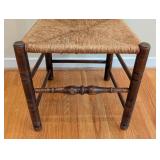 LR - Vintage Ladder Back Wood Chair with Woven Seat